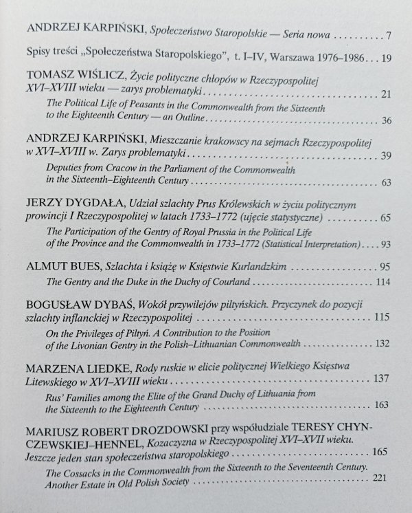 Społeczeństwo staropolskie seria nowa tom I: Społeczeństwo a polityka
