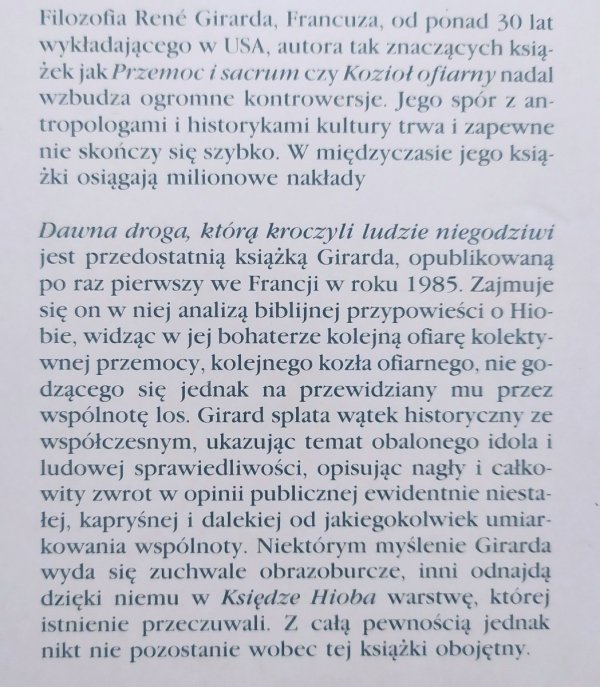 Rene Girard Dawna droga, którą kroczyli ludzie niegodziwi