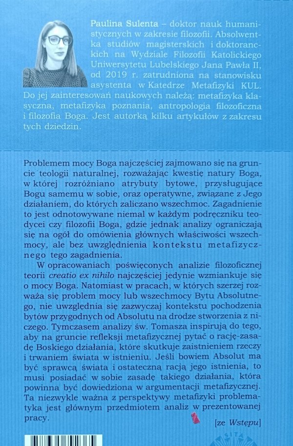 Paulina Sulenta Stwórcza moc Boga. Stanowisko św. Tomasza z Akwinu
