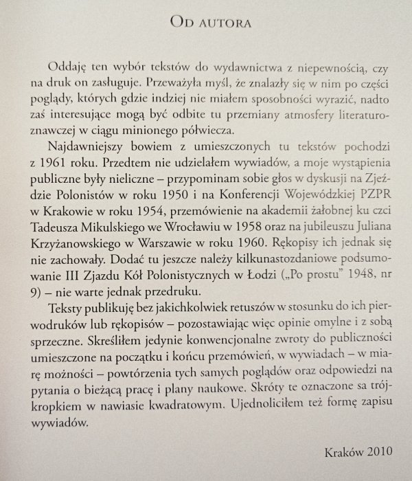 Henryk Markiewicz Mowy i rozmowy