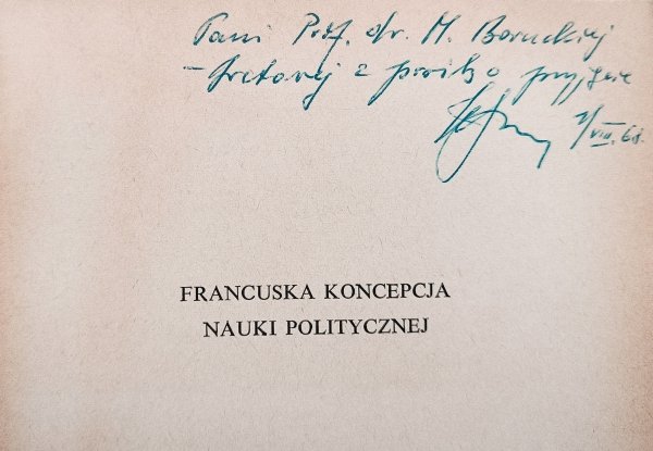 Henryk Groszyk Francuska koncepcja nauki politycznej