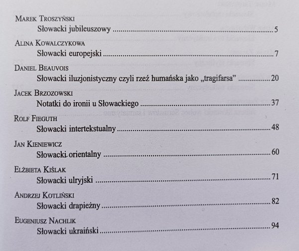 red. Marek Troszyński Słowacki współczesny