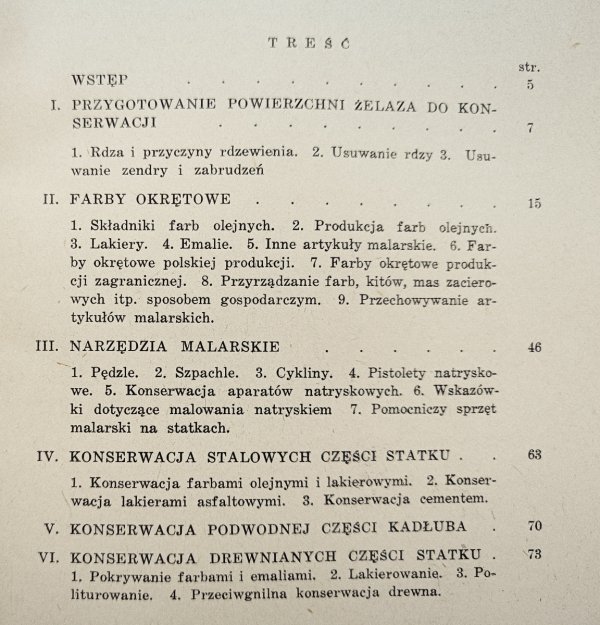 Kazimierz Jurkiewicz Konserwacja statku