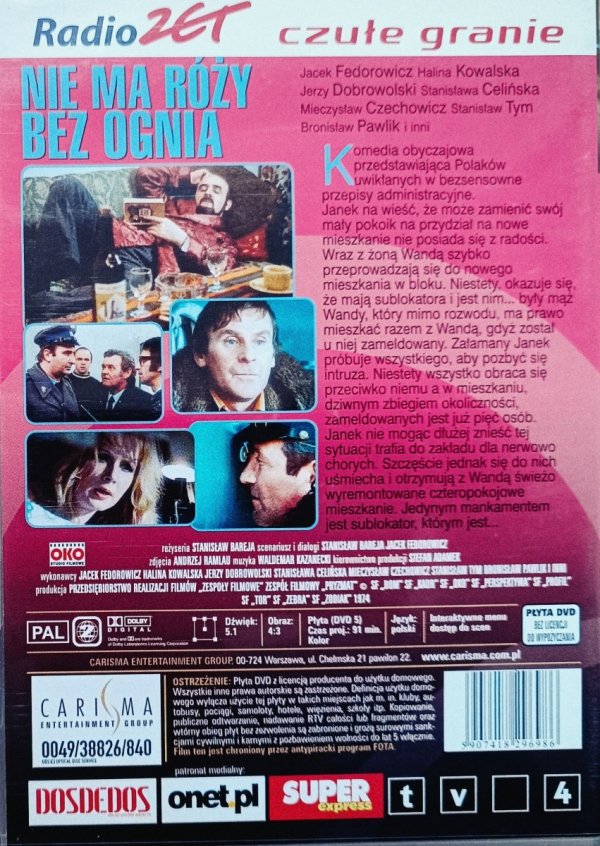 Stanisław Bareja Nie ma róży bez ognia DVD