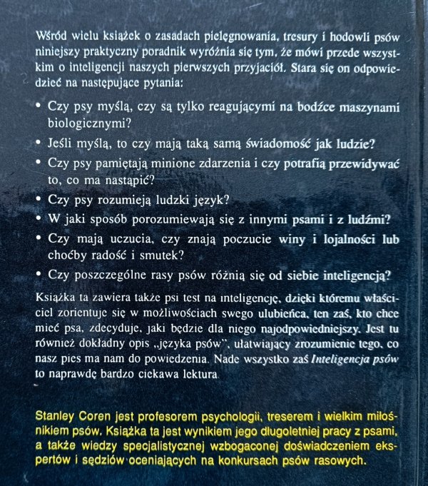 Stanley Coren Inteligencja psów