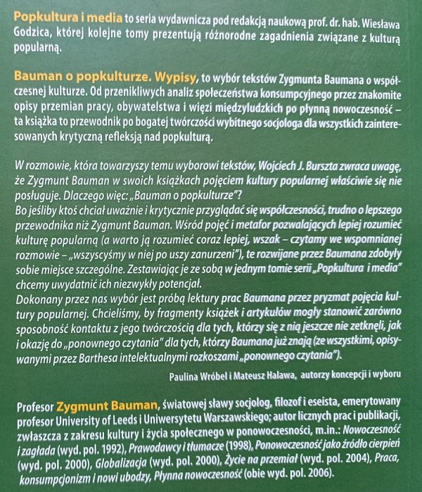 Bauman o popkulturze. Wypisy