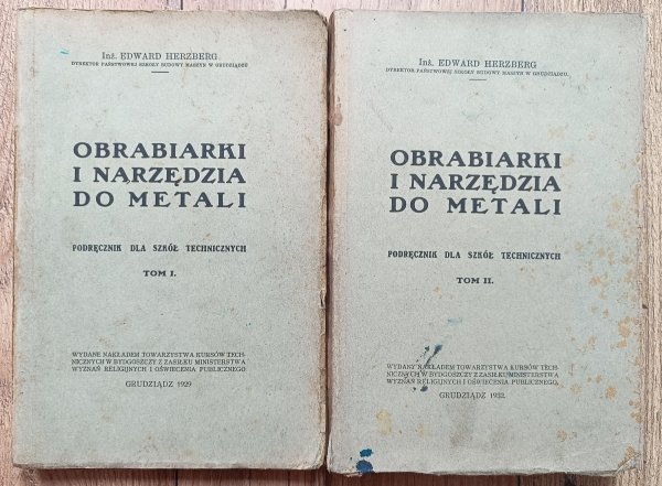 Edward Herzberg Obrabiarki i narzędzia do metali 1/2. Podręcznik