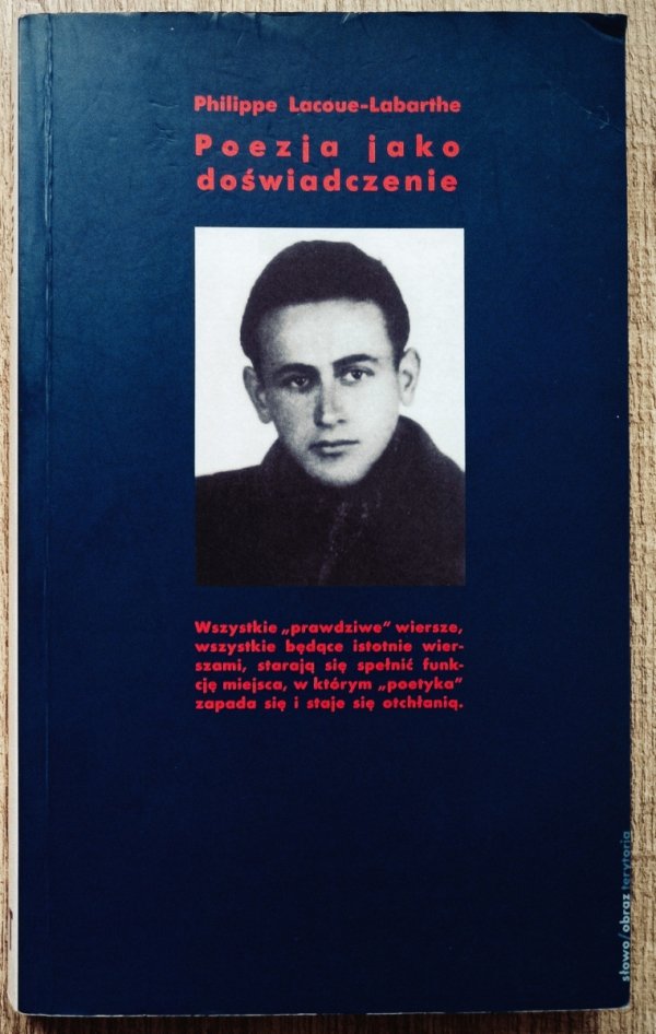 Philippe Lacoue-Labarthe Poezja jako doświadczenie