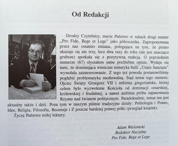 Pro Fide Rege et Lege 68: Reforma gregoriańska