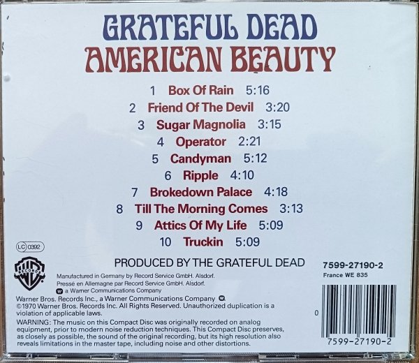 Grateful Dead American Beauty CD