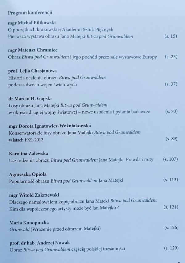 Wizja historyczna w służbie narodu - 140 lat historii obrazu Jana Matejki Bitwa pod Grunwaldem