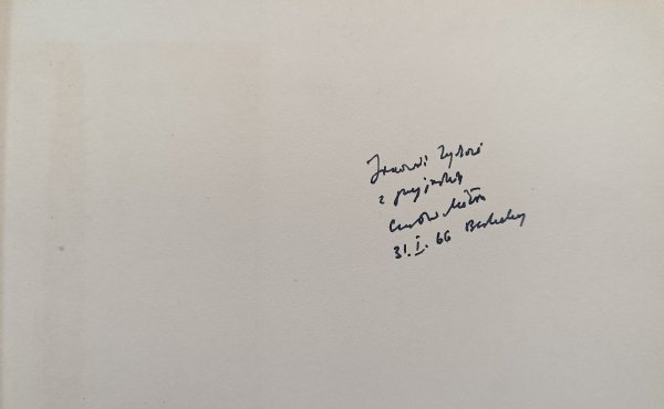 Czesław Miłosz Postwar Polish Poetry / 1965 / dedykacja Czesława Miłosza