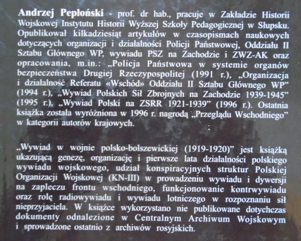 Andrzej Pepłoński • Wywiad w wojnie polsko-bolszewickiej 1919-1920