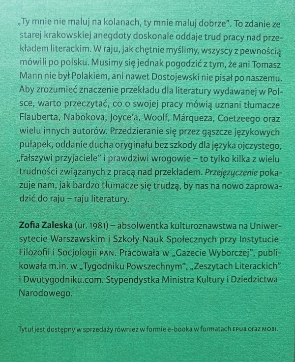 Zofia Zaleska Przejęzyczenie. Rozmowy o przekładzie