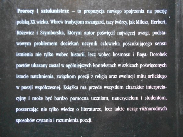 Jerzy Poradecki • Prorocy i sztukmistrze. Eseje o poezji polskiej XX wieku. Szymborska, Miłosz, Tuwim, Herbert