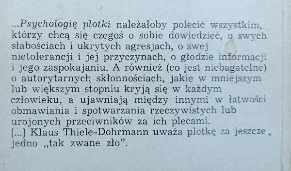 Klaus Thiele-Dohrmann Psychologia plotki
