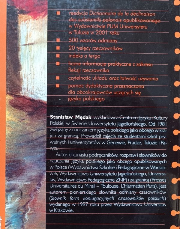 Stanisław Mędak Słownik odmiany rzeczowników polskich