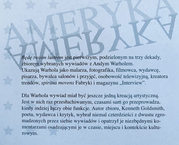 Kenneth Goldsmith Będę twoim lustrem. Wywiady z Warholem