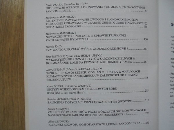 Ogrodnictwo Ziemi Sandomierskiej - nauka dla praktyki- • Materiały konferencyjne 2005