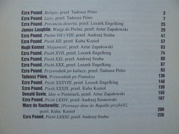 Literatura na świecie 1-2/1995 Ezra Pound