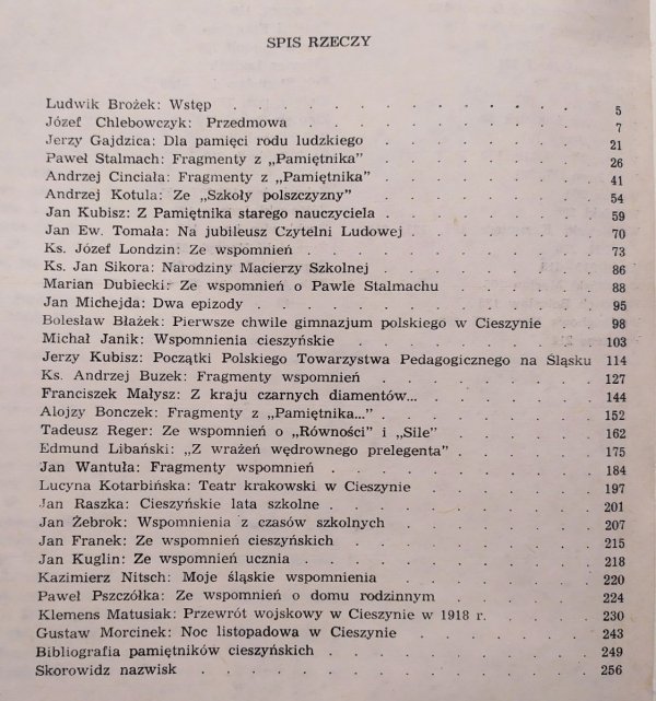 zebrał Ludwik Brożek Wspomnienia Cieszyniaków