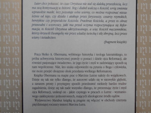 Heiko A. Oberman • Marcin Luter. Człowiek między Bogiem a Diabłem