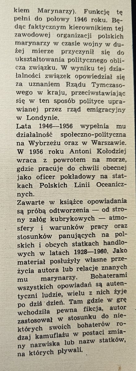 Antoni Kołodziej Ich trzydziestu sześciu. Opowieści marynarza