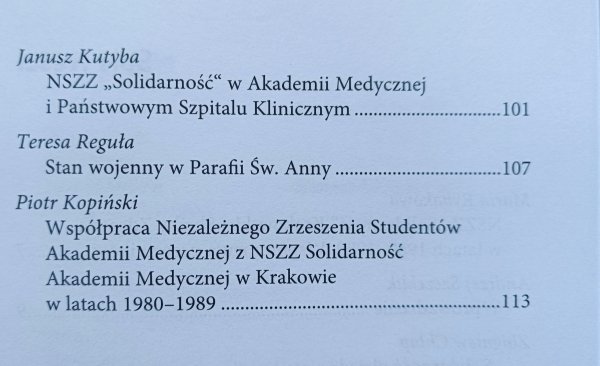 NSZZ 'Solidarność' Krakowskiej Służby Zdrowia w latach 1980-1989 [autografy Marii Rybakowej i Andrzeja Szczeklika]