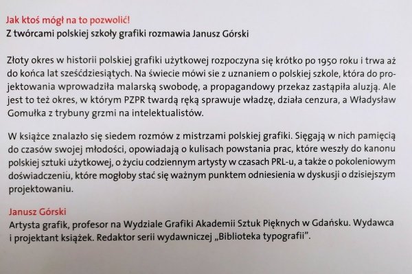 Jak ktoś mógł na to pozwolić! Z twórcami polskiej szkoły grafiki rozmawia Janusz Górski