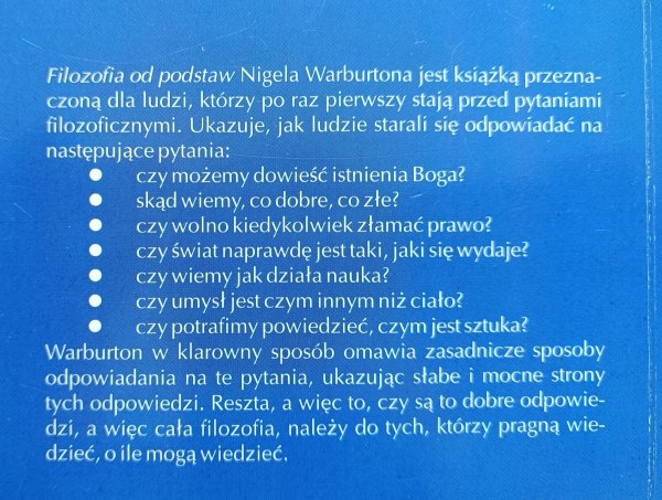 Nigel Warburton Filozofia od podstaw