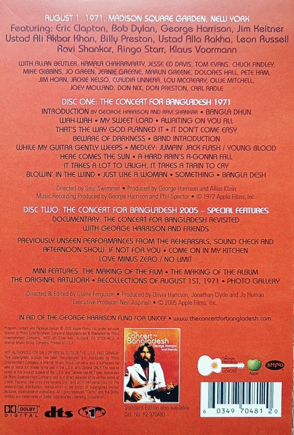 The Concert for Bangladesh 2xDVD