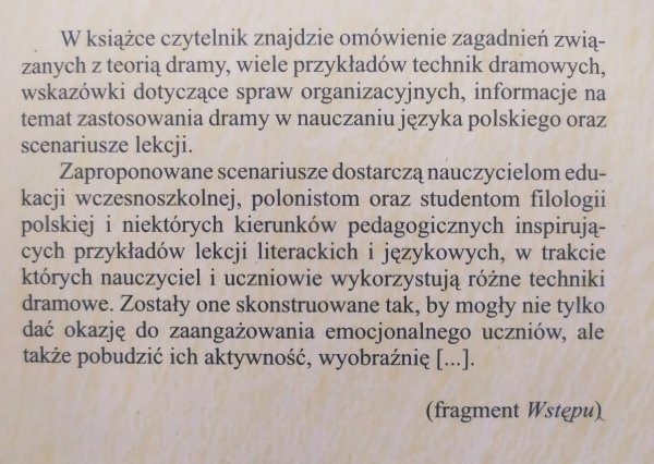Eugeniusz Szymik Drama w nauczaniu języka polskiego