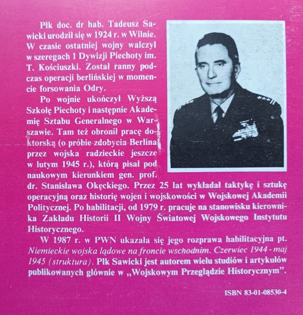 Tadeusz Sawicki Front wschodni a powstanie warszawskie