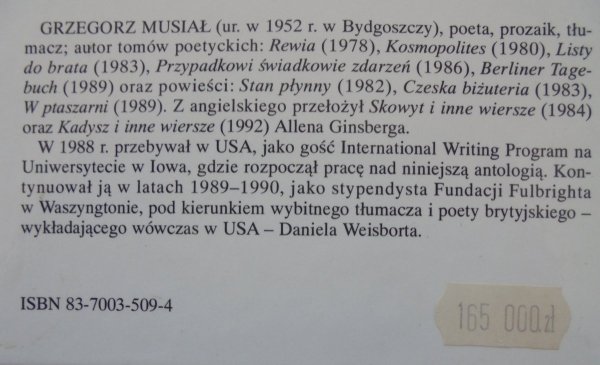 Grzegorz Musiał • Ameryka, Ameryka! Antologia wierszy poetów amerykańskich po 1940 roku