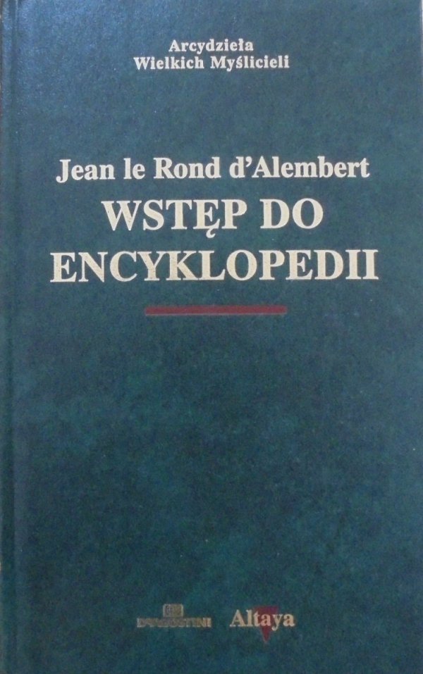 Jean le Rond d'Alembert • Wstęp do encyklopedii [zdobiona oprawa]