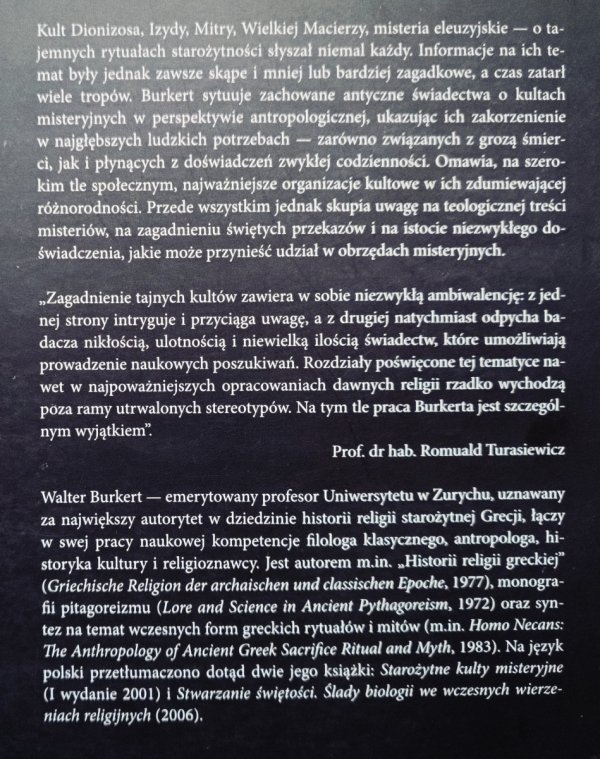 Walter Burkert Starożytne kulty misteryjne