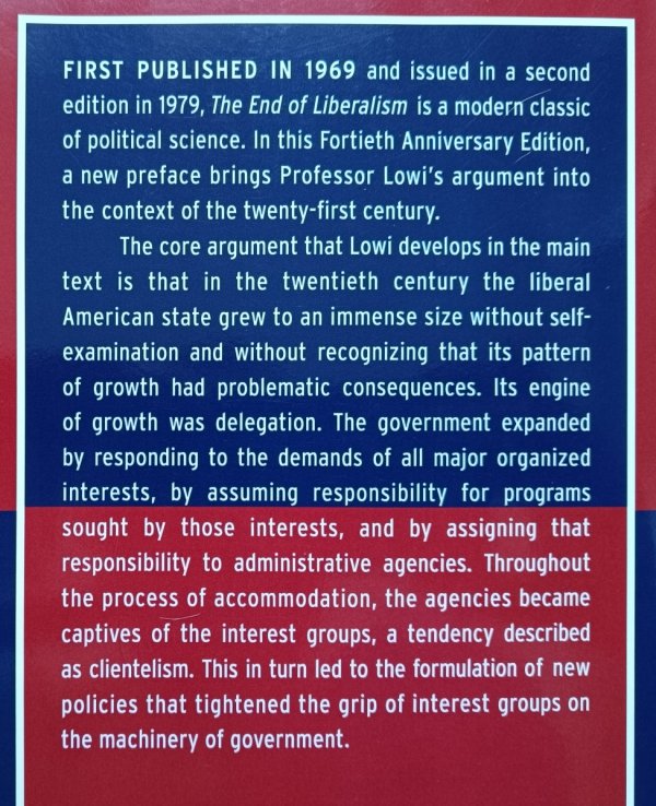 Theodore J. Lowi The End of Liberalism