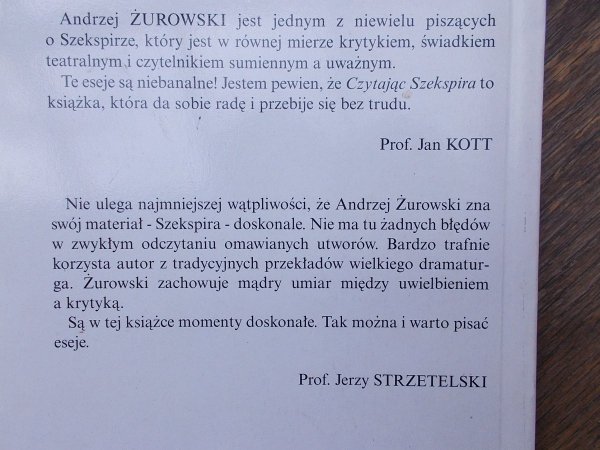 Andrzej Żurowski • Czytając Szekspira