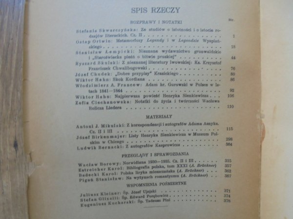Pamiętnik Literacki rocznik XXXIV 1937