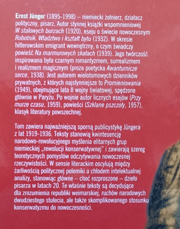 Ernst Junger Publicystyka polityczna 1919-1936