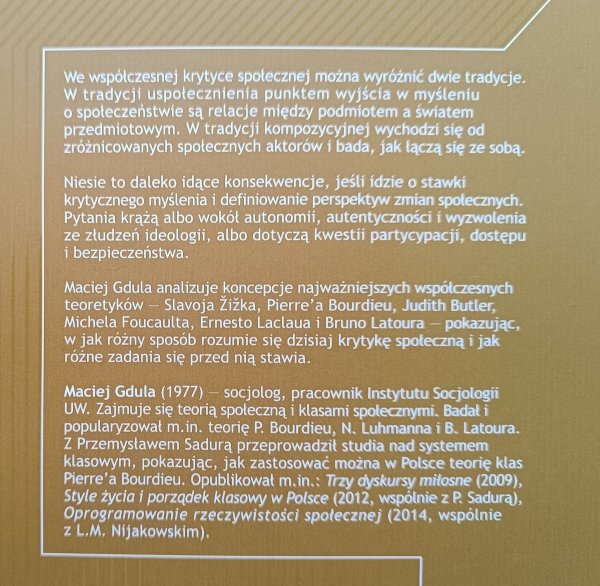Maciej Gdula Uspołecznienie i kompozycja. Dwie tradycje myśli społecznej a współczesne teorie krytyczne