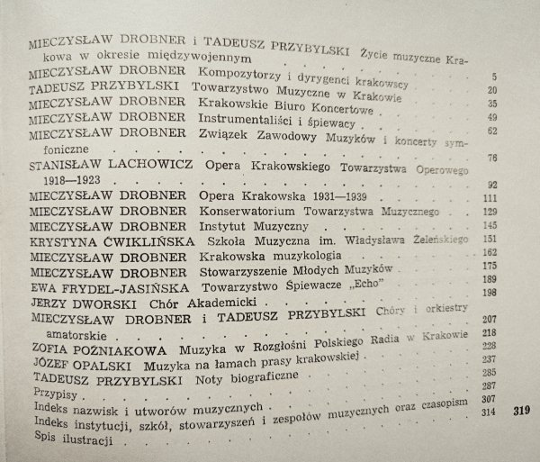 Mieczysław Drobner Kraków muzyczny 1918-1939