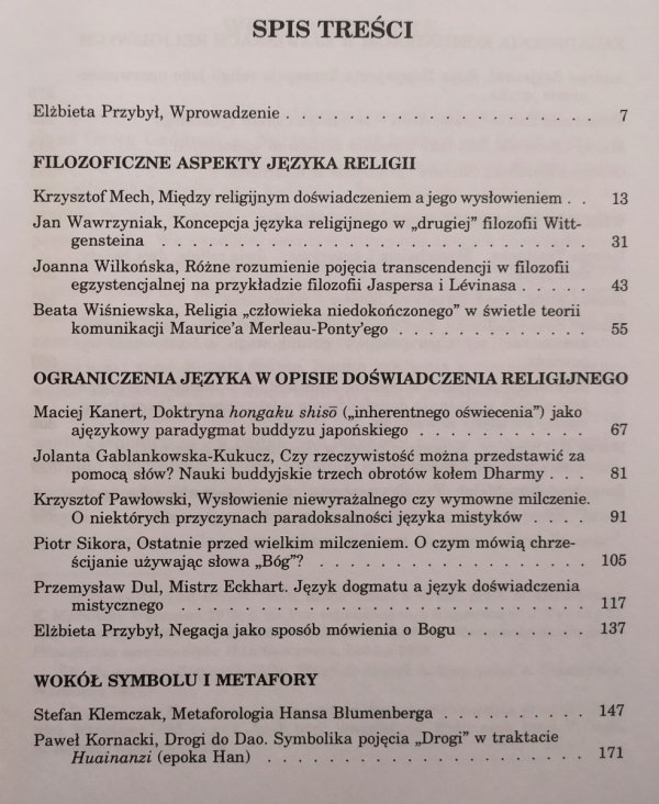 Ostatnie przed wielkim milczeniem. Język i religia