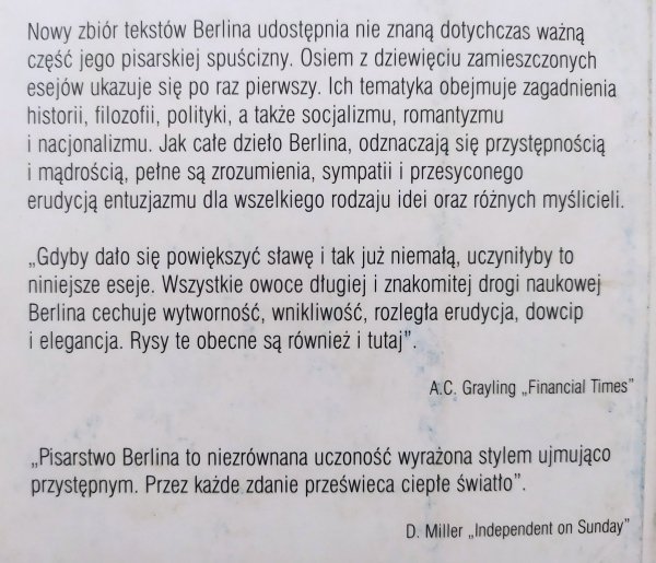Isaiah Berlin • Zmysł rzeczywistości. Studia z historii idei