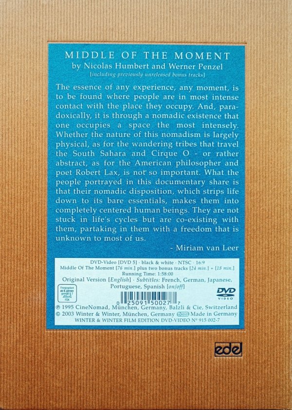 Fred Frith, Nicolas Humbert, Werner Penzel Middle Of The Moment DVD