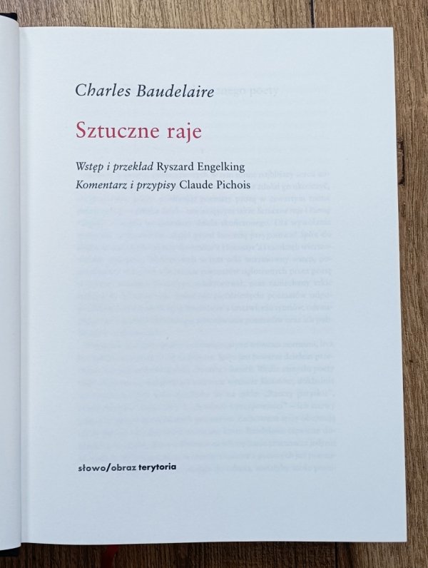 Charles Baudelaire Sztuczne raje