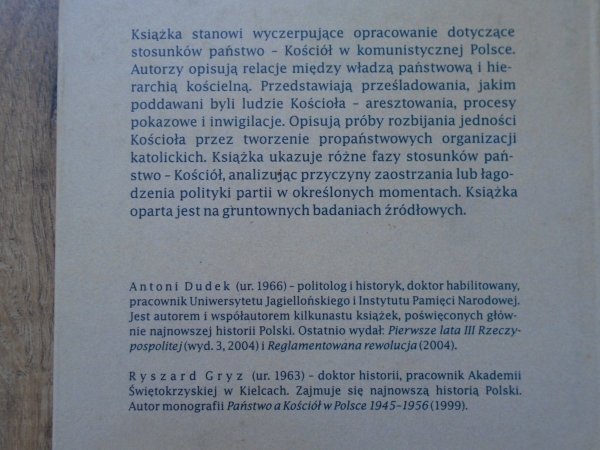 Antoni Dudek, Ryszard Gryz • Komuniści i Kościół w Polsce 1945-1989