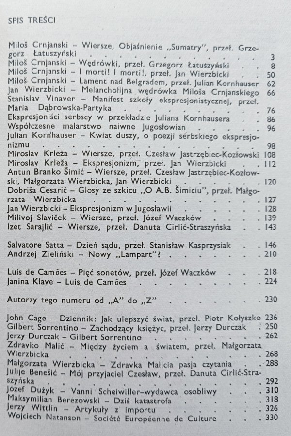 Literatura na Świecie 9/1980 (113) / Literabura serbska, Gilbert Sorrentino