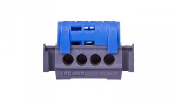 Listwa przyłączowa 4-otwory niebieska IP2x N-4 1,5-16 mm2 004840