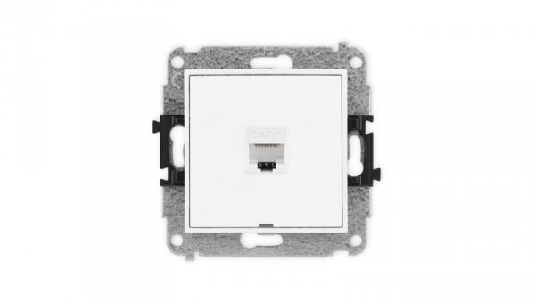MINI Mechanizm gniazda komputerowego pojedynczego 1xRJ45, kat. 6, 8-stykowy, bez pola opisowego biały mat 25MGKBO-3